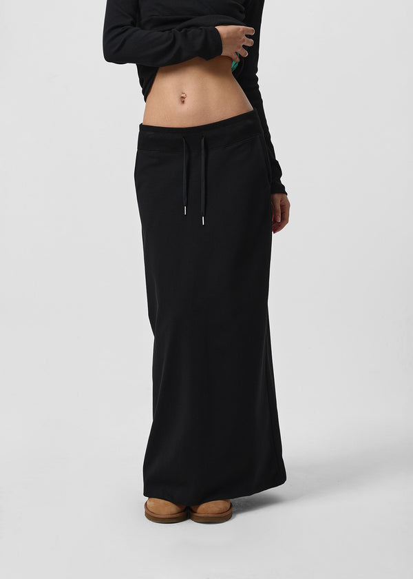 [B-BASIC] Mid-Sweat Low-Waist Elastic Long Skirt