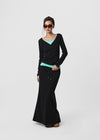 [B-BASIC] Ribbed V-Neck Wrap Long Sleeve Tee (2 SIZE)