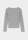 [B-BASIC] Ribbed V-Neck Wrap Long Sleeve Tee (2 SIZE)