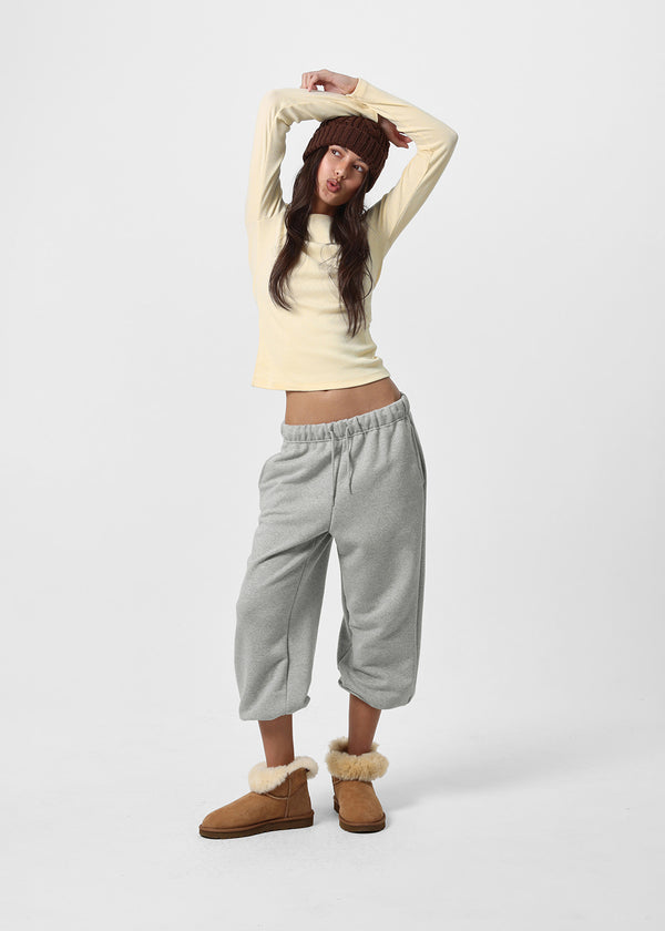 [B-BASIC] Ribbed Round Neck Long Sleeve Tee (2 SIZE)