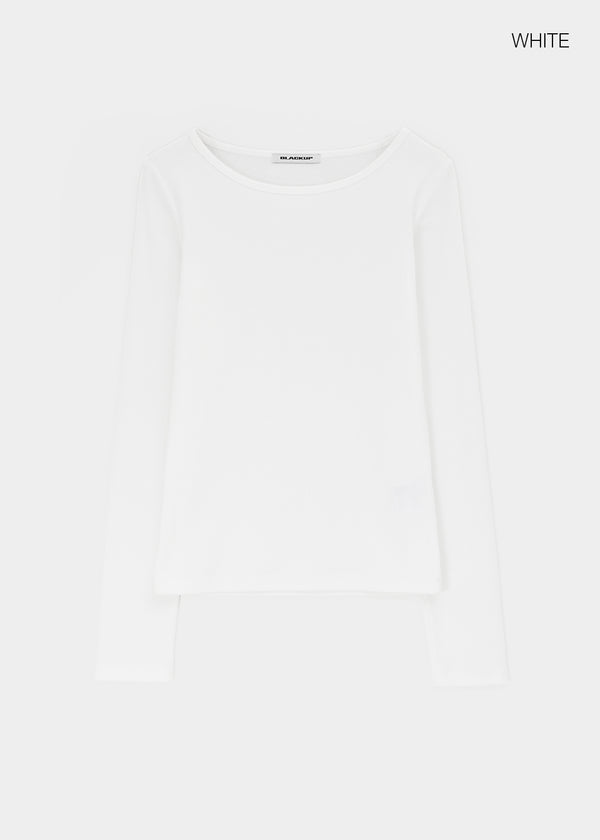 [B-BASIC] Ribbed Round Neck Long Sleeve Tee (2 SIZE)