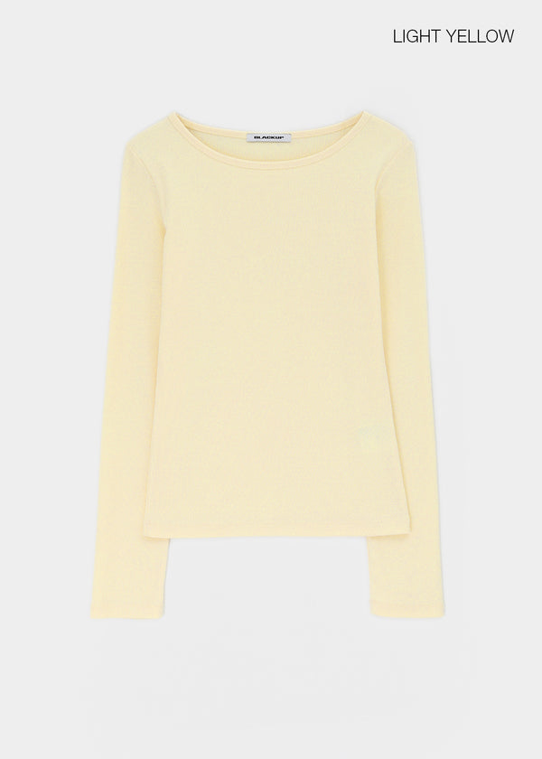 [B-BASIC] Ribbed Round Neck Long Sleeve Tee (2 SIZE)