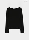 [B-BASIC] Ribbed Round Neck Long Sleeve Tee (2 SIZE)