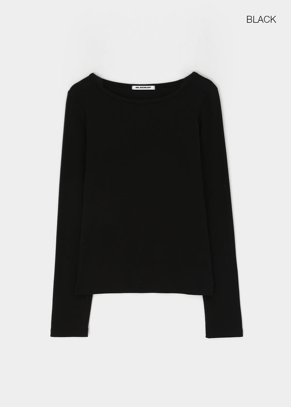 [B-BASIC] Ribbed Round Neck Long Sleeve Tee (2 SIZE)