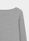 [B-BASIC] Ribbed Round Neck Long Sleeve Tee (2 SIZE)