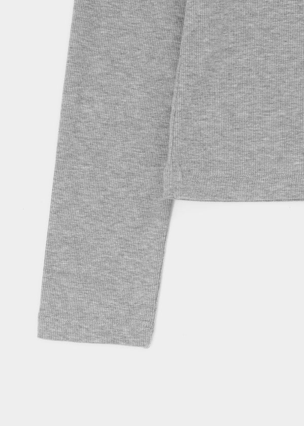 [B-BASIC] Ribbed Round Neck Long Sleeve Tee (2 SIZE)