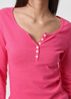 [B-BASIC] Ribbed Henley Neck Long Sleeve Tee (2 SIZE)