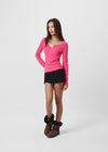 [B-BASIC] Ribbed Henley Neck Long Sleeve Tee (2 SIZE)