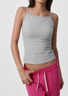 [B-BASIC] Basic Cotton Spandex Strap Square Neck Sleeveless (Built-in Cups) (2 SIZE)