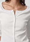 [B-BASIC] Tension Standard Boat Neck 3/4 Sleeve Cardigan (2 SIZE)