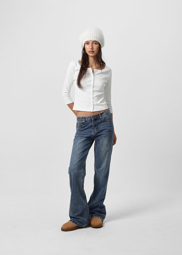 [B-BASIC] Tension Standard Boat Neck 3/4 Sleeve Cardigan (2 SIZE)
