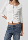 [B-BASIC] Tension Standard Boat Neck 3/4 Sleeve Cardigan (2 SIZE)