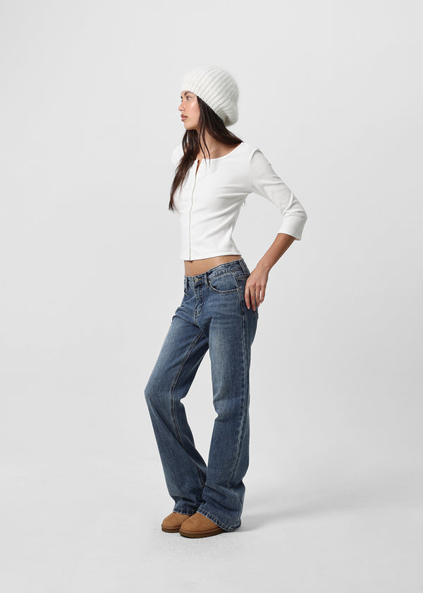 [B-BASIC] Tension Standard Boat Neck 3/4 Sleeve Cardigan (2 SIZE)