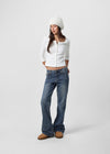 [B-DENIM] LOW NON SPAN BOOTS-CUT JEANS 057