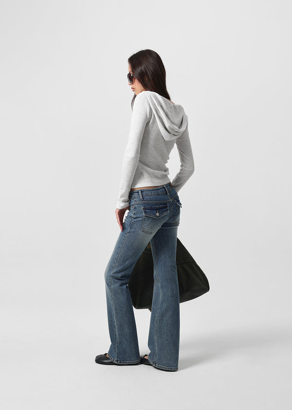 [B-DENIM] LOW POCKET BOOTS-CUT 058