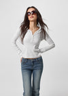 [B-BASIC] Waffle Slim Long-Sleeve Hoodie