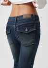 [B-DENIM] LOW POCKET BOOTS-CUT 058