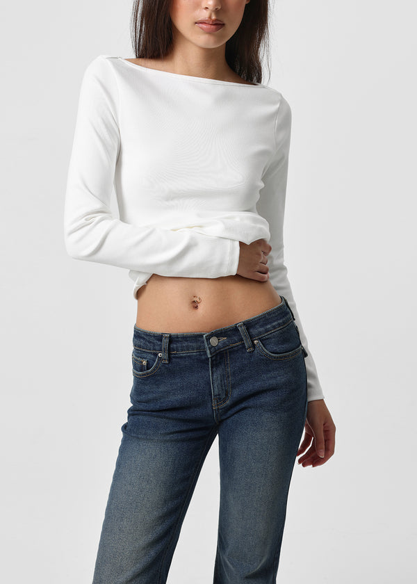 [B-BASIC] Tension Standard Boat Neck Long Sleeve Tee (3 SIZE)