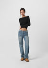 [B-DENIM] LOW STRAIGHT JEANS 060