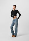 [B-DENIM] LOW STRAIGHT JEANS 060