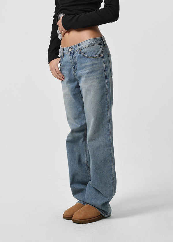 [B-DENIM] LOW STRAIGHT JEANS 060