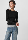 [B-BASIC] Tension Standard Boat Neck Long Sleeve Tee (3 SIZE)