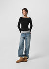 [B-BASIC] Tension Standard Boat Neck Long Sleeve Tee (3 SIZE)