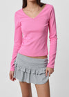 [B-BASIC] Tension Standard V-Neck Long Sleeve T-Shirt (3 SIZE)