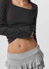 [B-BASIC] Ribbed Square Neck Long Sleeve Tee (2 SIZE)