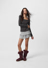 [B-BASIC] Ribbed Square Neck Long Sleeve Tee (2 SIZE)