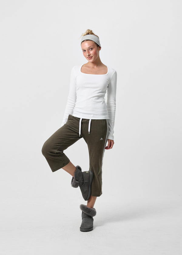 [B-BASIC] Ribbed Square Neck Long Sleeve Tee (2 SIZE)