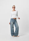 [B-DENIM] LOW STRAIGHT JEANS 060