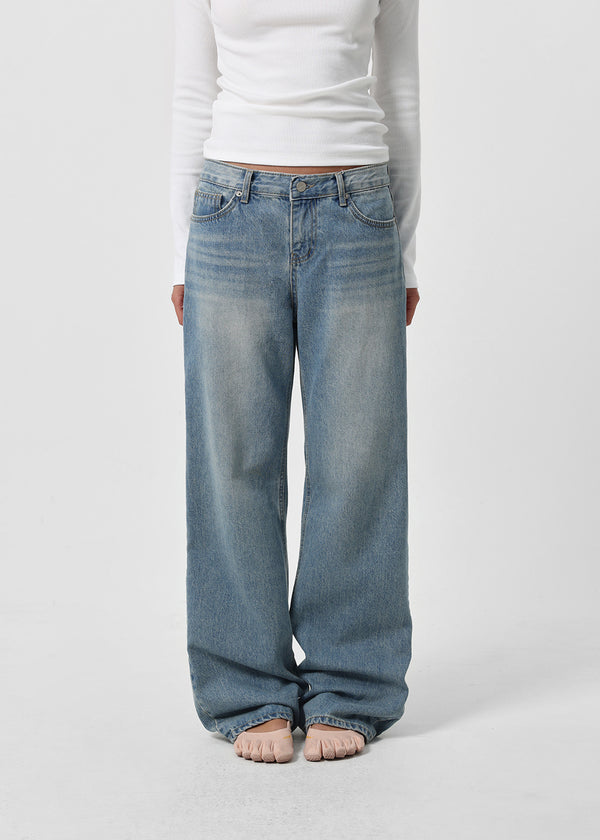 [B-DENIM] LOW STRAIGHT JEANS 060