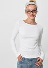 [B-BASIC] Ribbed Round Neck Long Sleeve Tee (2 SIZE)