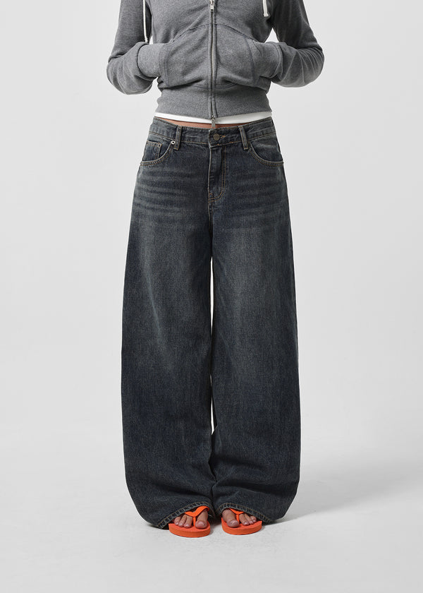[B-DENIM] DARK BLUE WIDE 059
