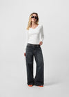 [B-DENIM] DARK BLUE WIDE 059
