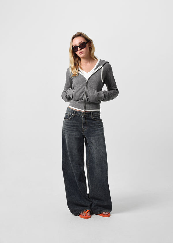 [B-DENIM] DARK BLUE WIDE 059