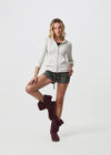 [B-BASIC] Waffle Slim Fit 3/4 Length Zip-Up Hoodie (2 SIZE)
