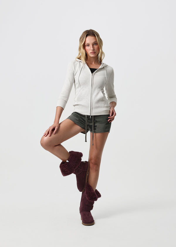 [B-BASIC] Waffle Slim Fit 3/4 Length Zip-Up Hoodie (2 SIZE)