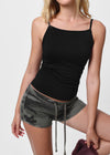 [B-BASIC] Basic Cotton Spandex Strap Square Neck Sleeveless (Built-in Cups) (2 SIZE)