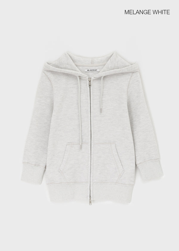 [B-BASIC] Waffle Slim Fit 3/4 Length Zip-Up Hoodie (2 SIZE)