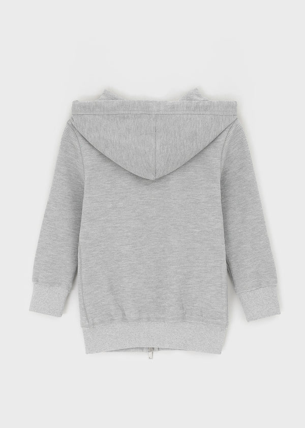 [B-BASIC] Waffle Slim Fit 3/4 Length Zip-Up Hoodie (2 SIZE)