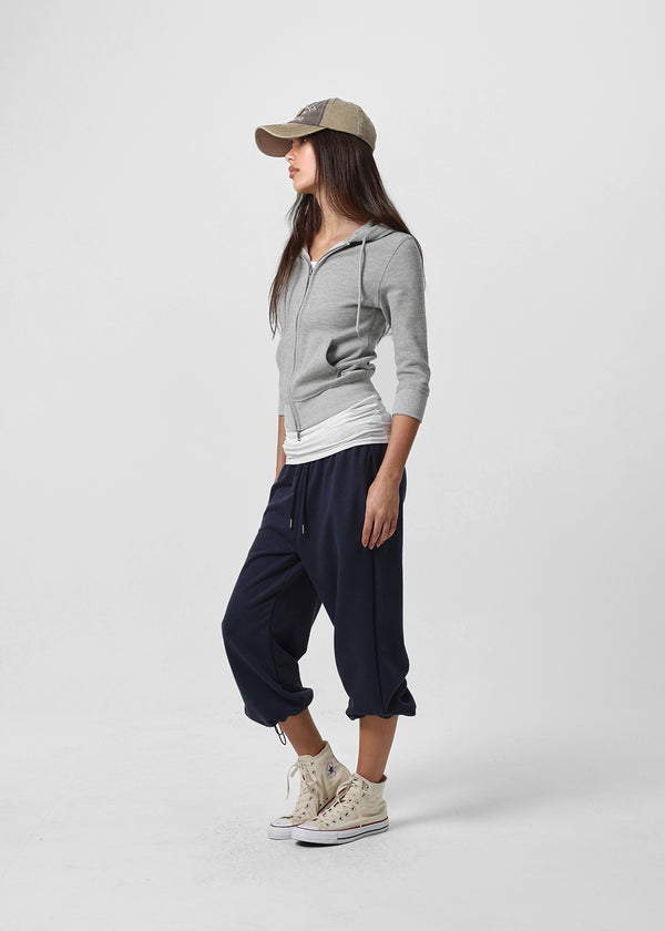 [B-BASIC] Waffle Slim Fit 3/4 Length Zip-Up Hoodie (2 SIZE)