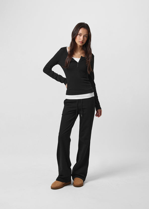 [B-BASIC] Mid-Sweat Low-Waist Bootcut Elastic Pants (2 SIZE)