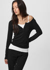 [B-BASIC] Ribbed Henley Neck Long Sleeve Tee (2 SIZE)