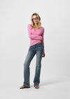 [B-BASIC] Ribbed V-Neck Wrap Long Sleeve Tee (2 SIZE)