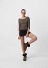 [B-BASIC] Tension Standard Boat Neck 3/4 Sleeve Cardigan (2 SIZE)