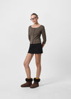 [B-BASIC] Tension Standard Boat Neck 3/4 Sleeve Cardigan (2 SIZE)