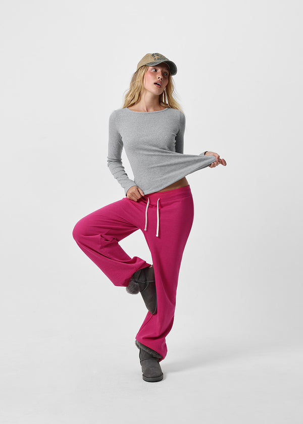 [B-BASIC] Ribbed Round Neck Long Sleeve Tee (2 SIZE)