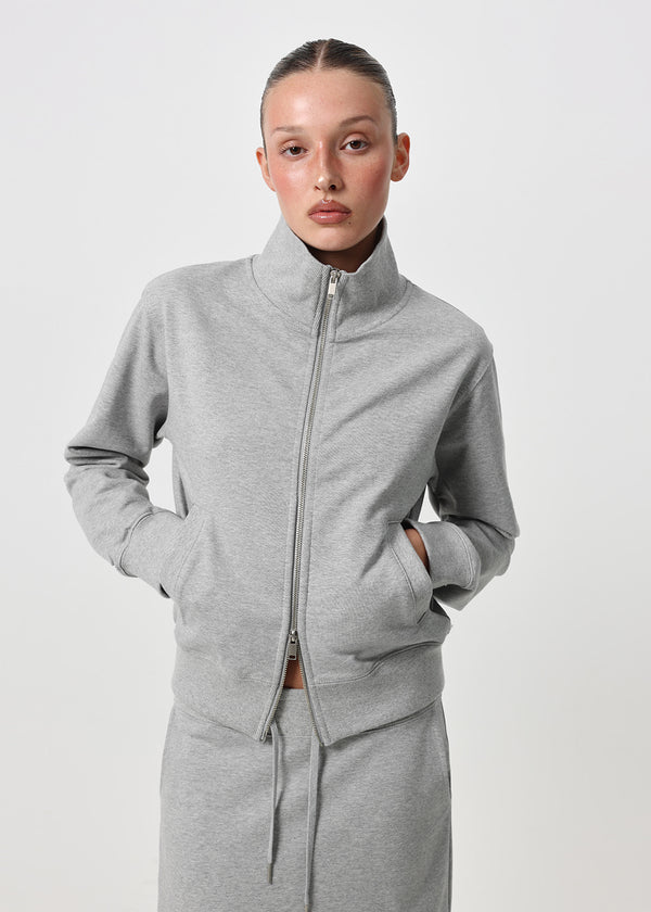 [B-BASIC] Mid-Sweat High-Neck Zip-Up